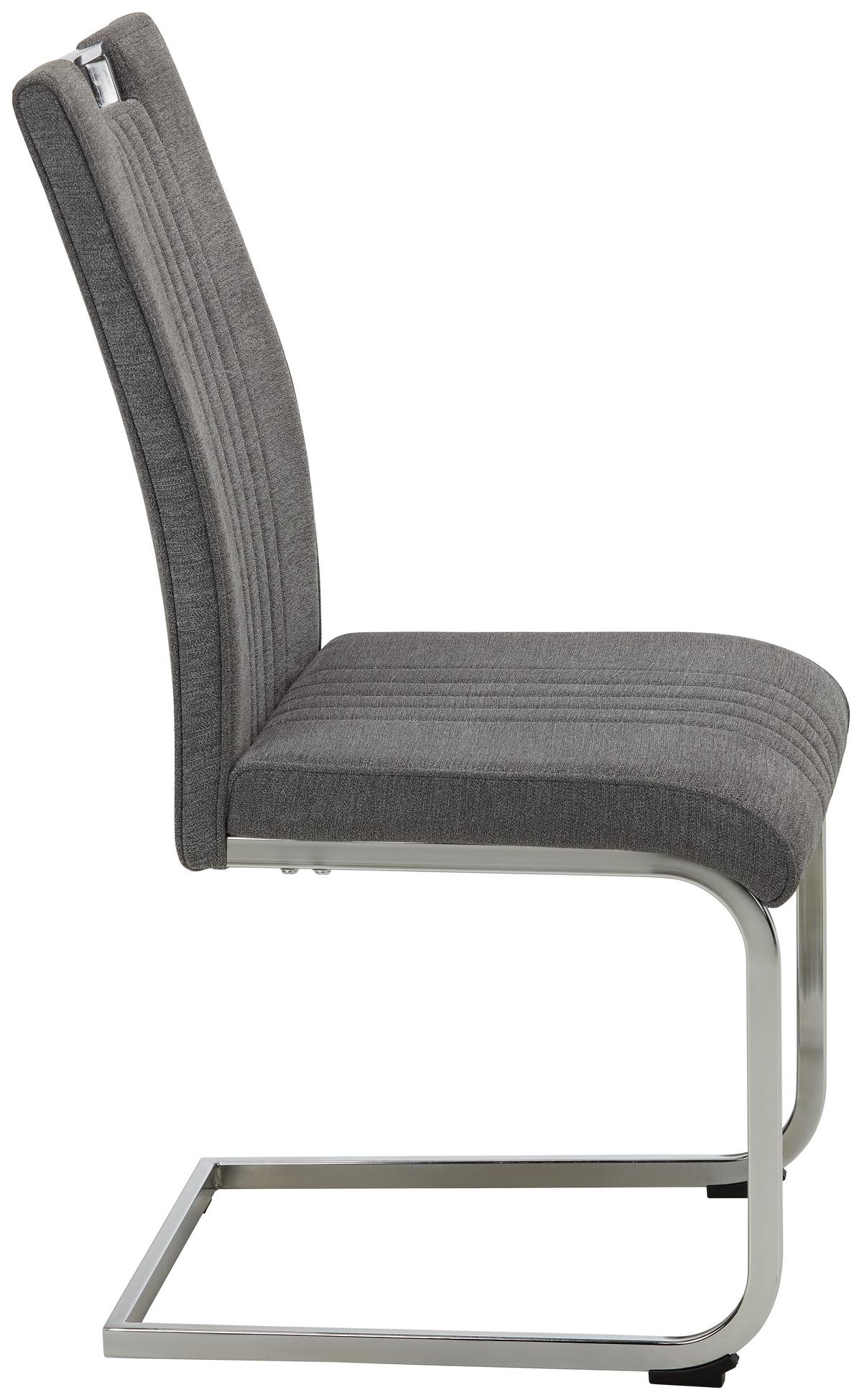 Szánkótalpas Szék Katja - króm/szürke, Modern, textil/fém (42/98/56cm) - Mömax