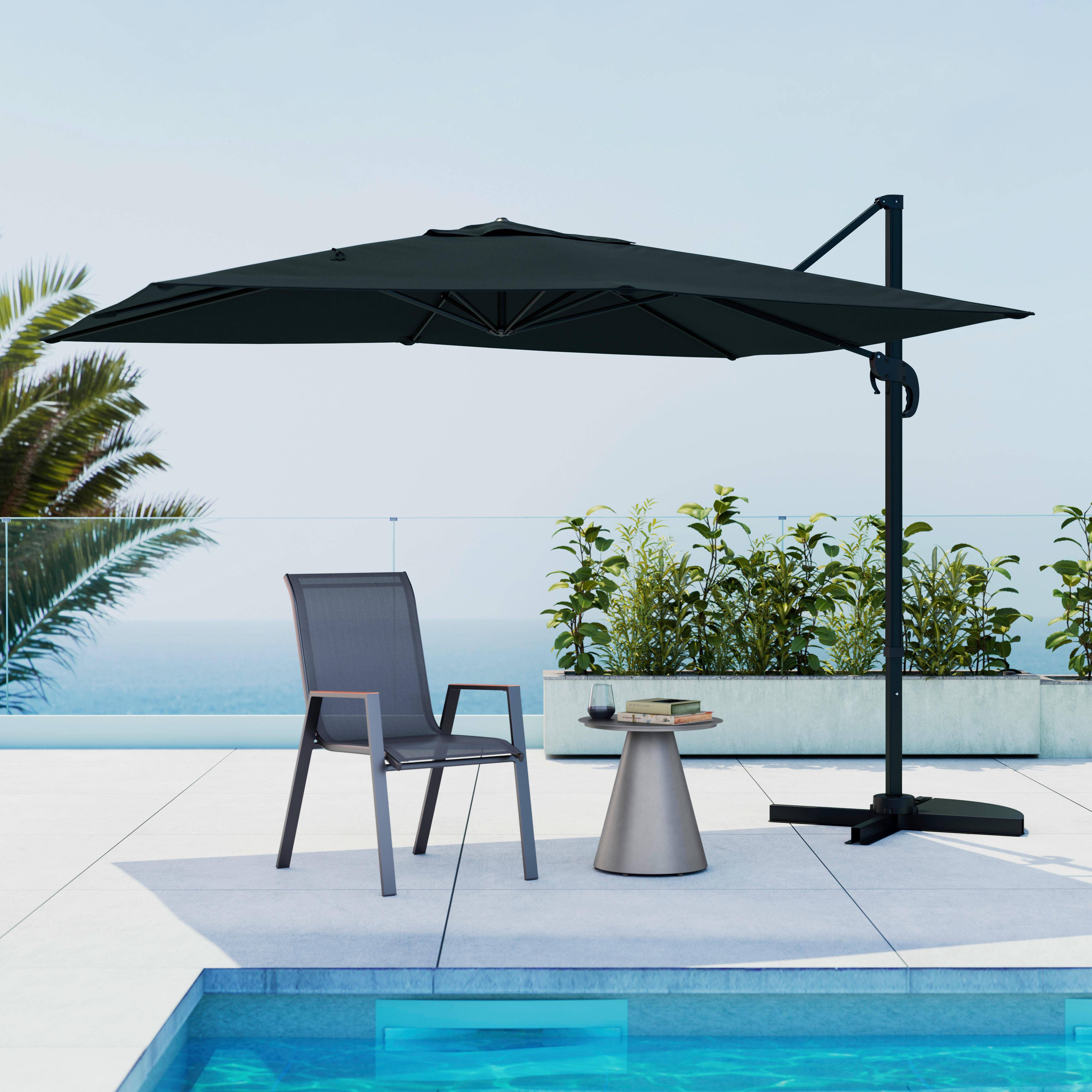 Umbrelă de soare Noah - negru, Modern, metal/textil (300/250/250cm) - Mömax