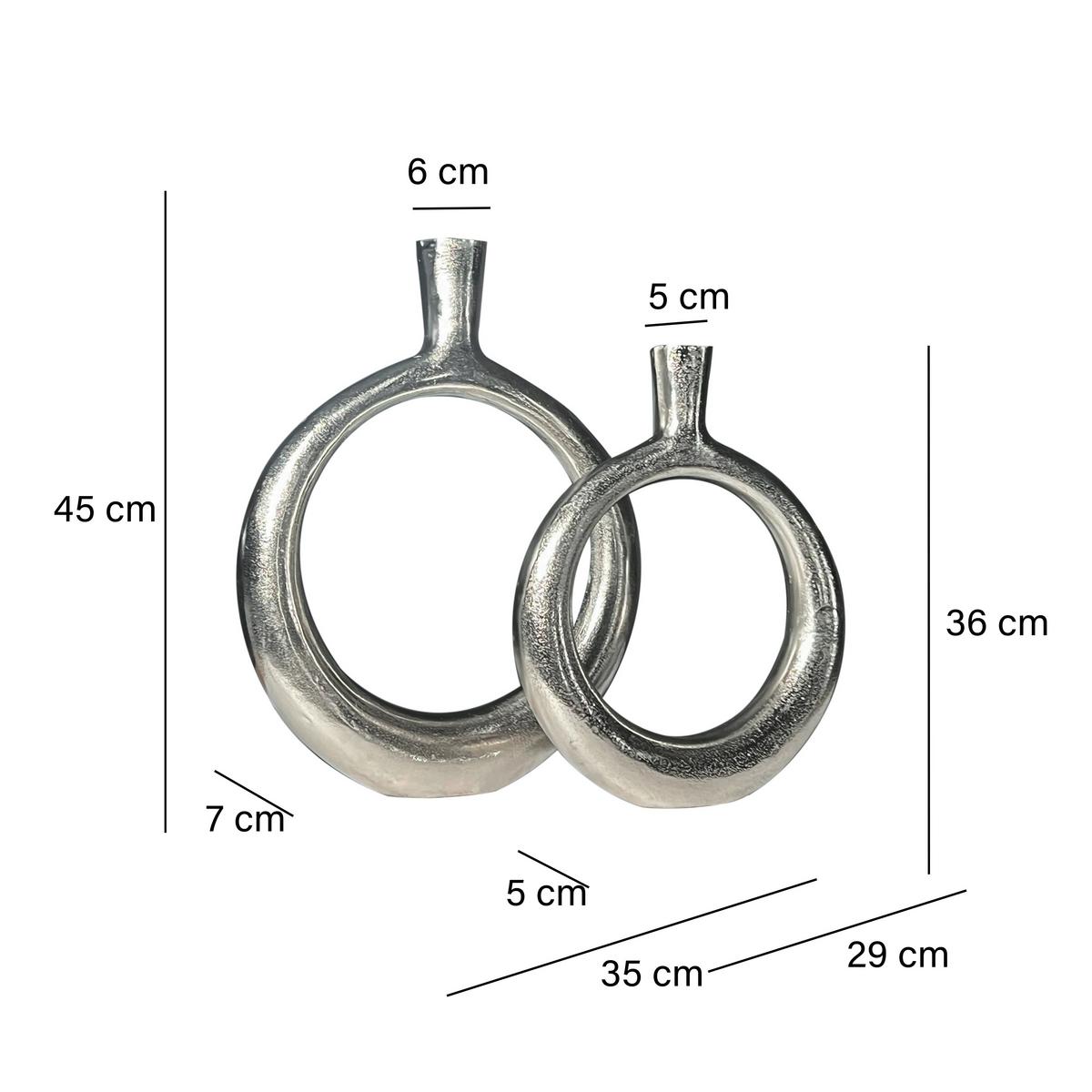DEKOVASE DEKOVASE 2ER SET SILBER - Silberfarben, Design, Metall (35/45/7cm) - Livetastic