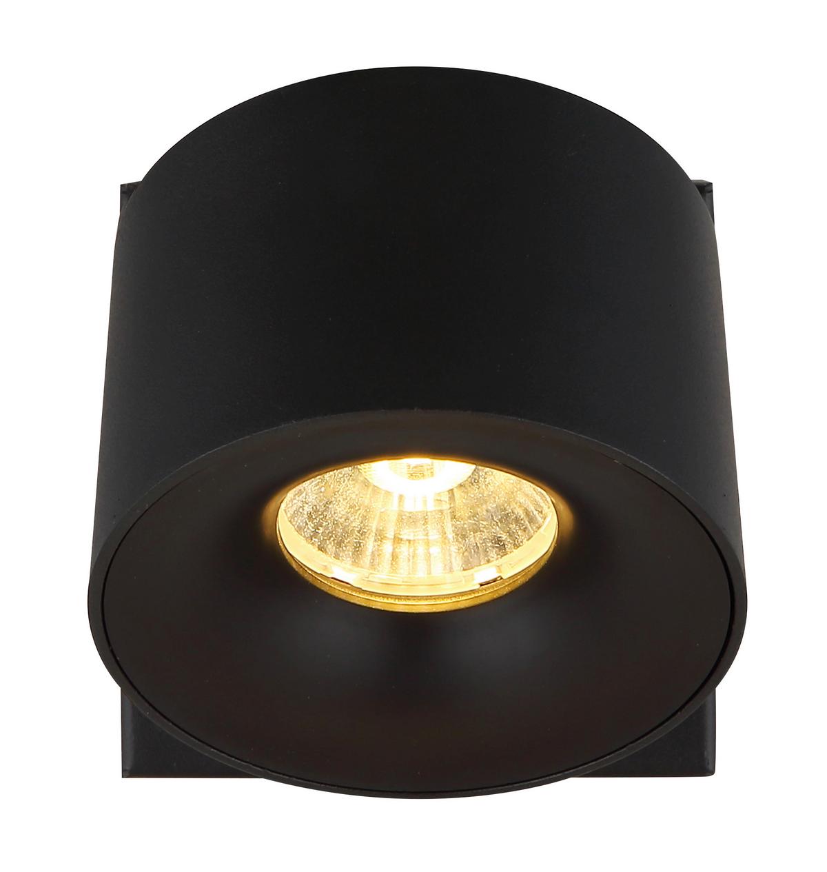 LED-Strahler Rae Schwarz max. 6 Watt - Transparent/Schwarz, Design, Kunststoff/Metall (7,2/9,5cm) - Globo