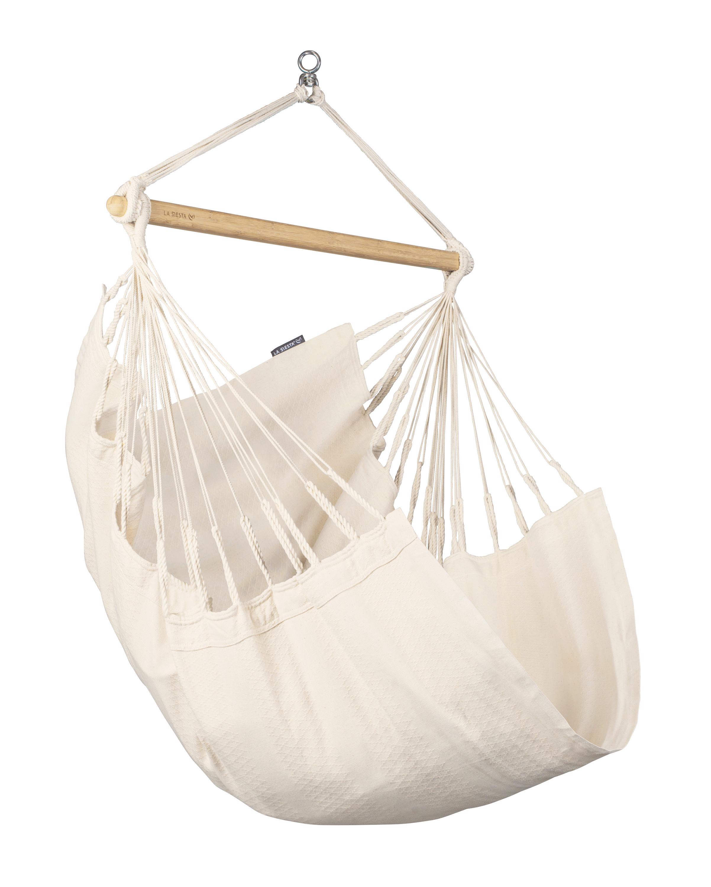 Hängesessel Basic Hammock Echtholz Weiß - Weiß, KONVENTIONELL, Holz/Textil (90/145/140cm) - La Siesta