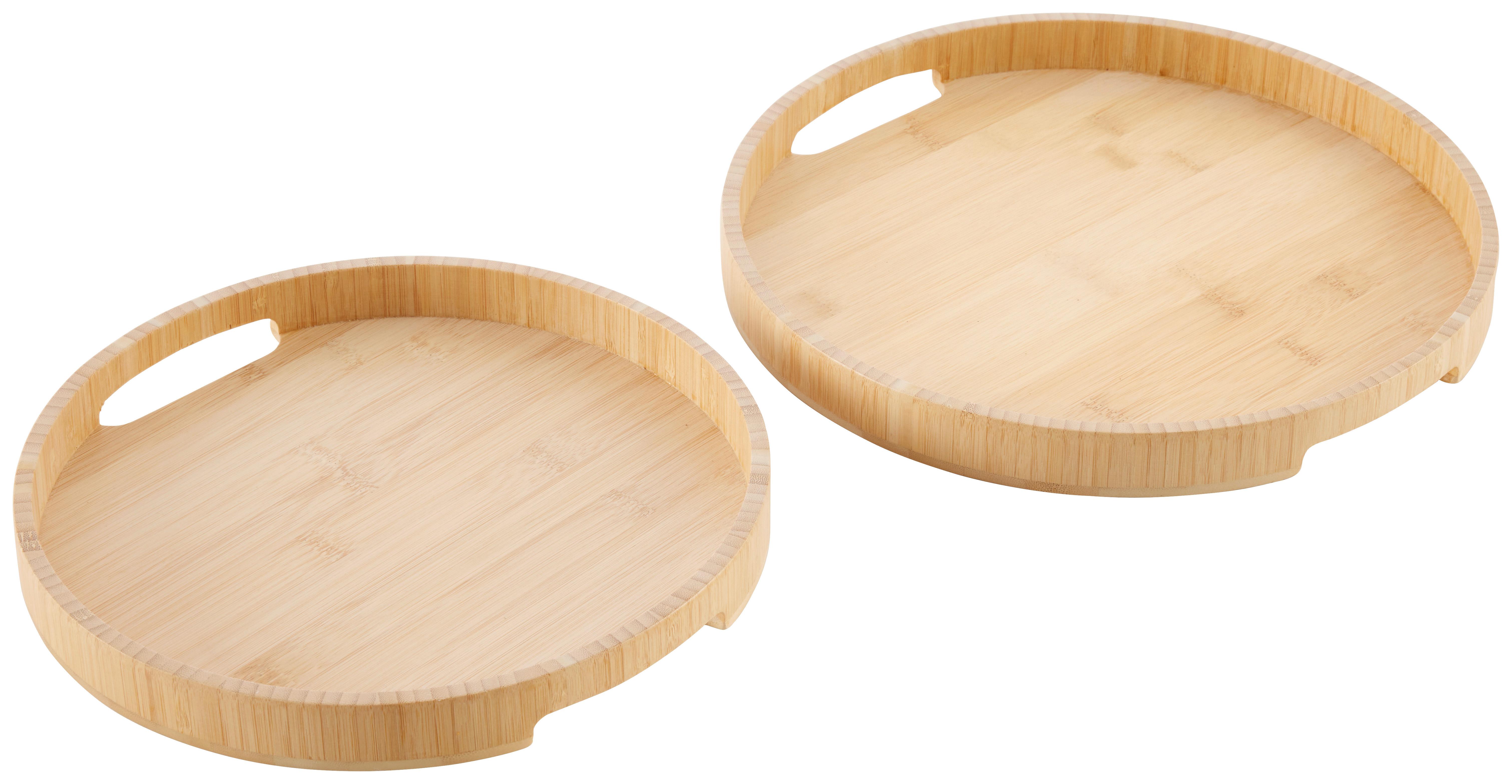 Serviertablett-Set Betty Naturfarben, 2-teilig - Naturfarben, Konventionell, Naturmaterialien - Mömax