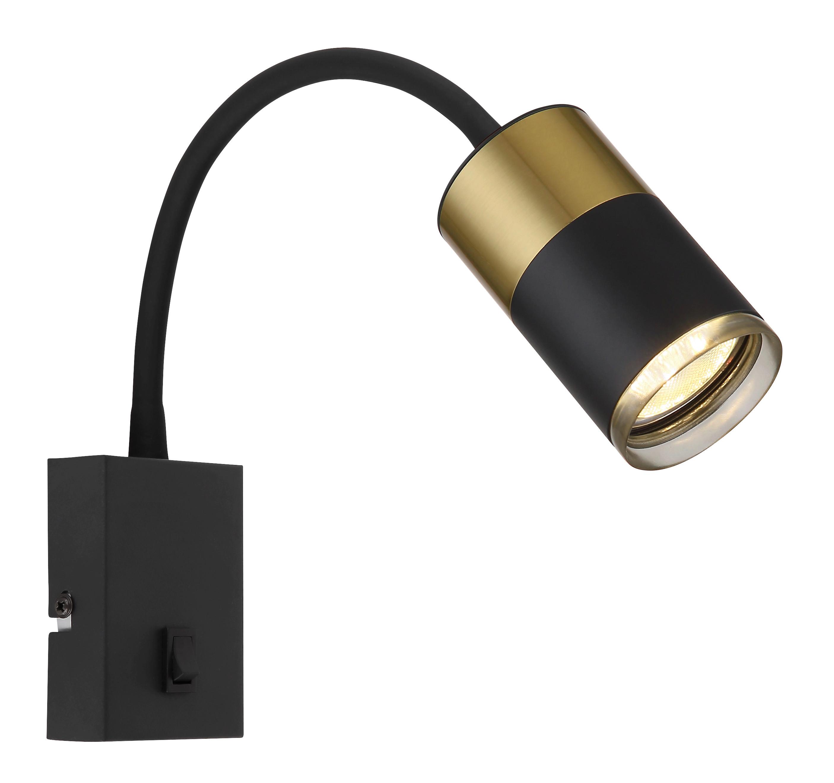 Stenska Svetilka Brisbon - siva/črna, Design, kovina/umetna masa (7/43cm) - Globo