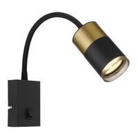 Stenska Svetilka Brisbon - siva/črna, Design, kovina/umetna masa (7/43cm) - Globo