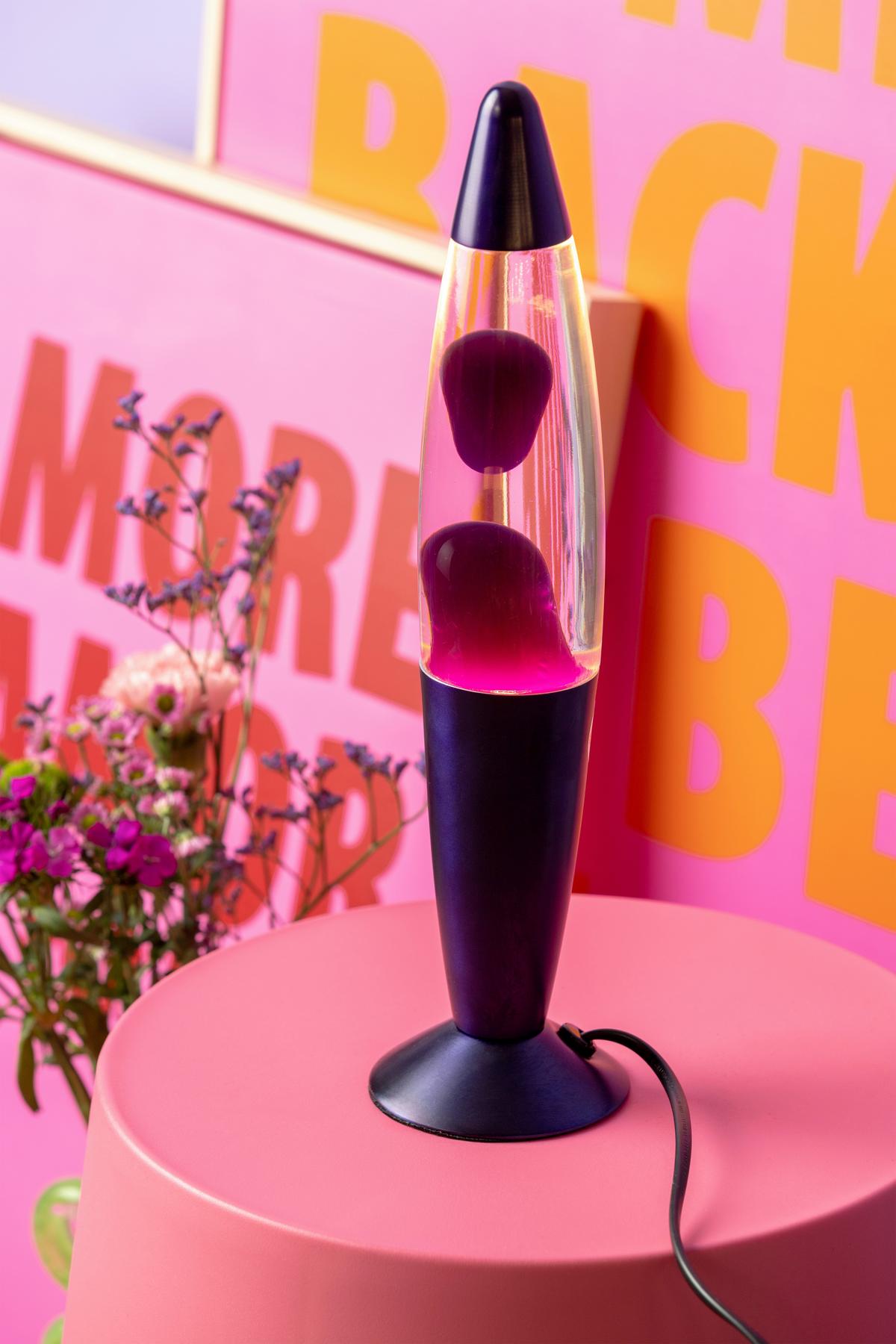 LAMPKA LAWA FUNKY ROCKET LAVA - liliowy, Basics, szkło (8.6/8.6/35.5cm) - Leitmotiv