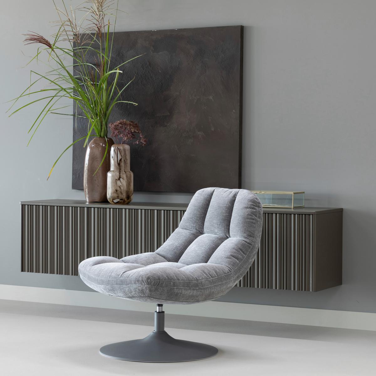 SESSEL Elvi Hellgrau B: 73cm - Hellgrau/Grau, Design, Textil/Metall (73/81/84cm) - Livetastic