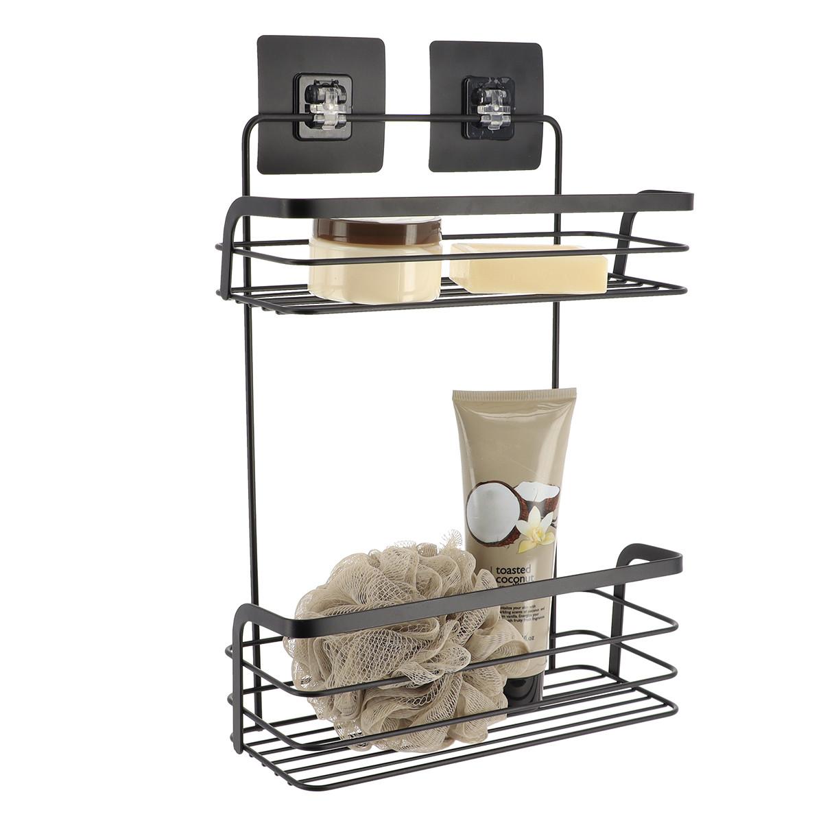 Etajeră pentru duș Batho - negru, Basics, metal (26,5/11/35cm)