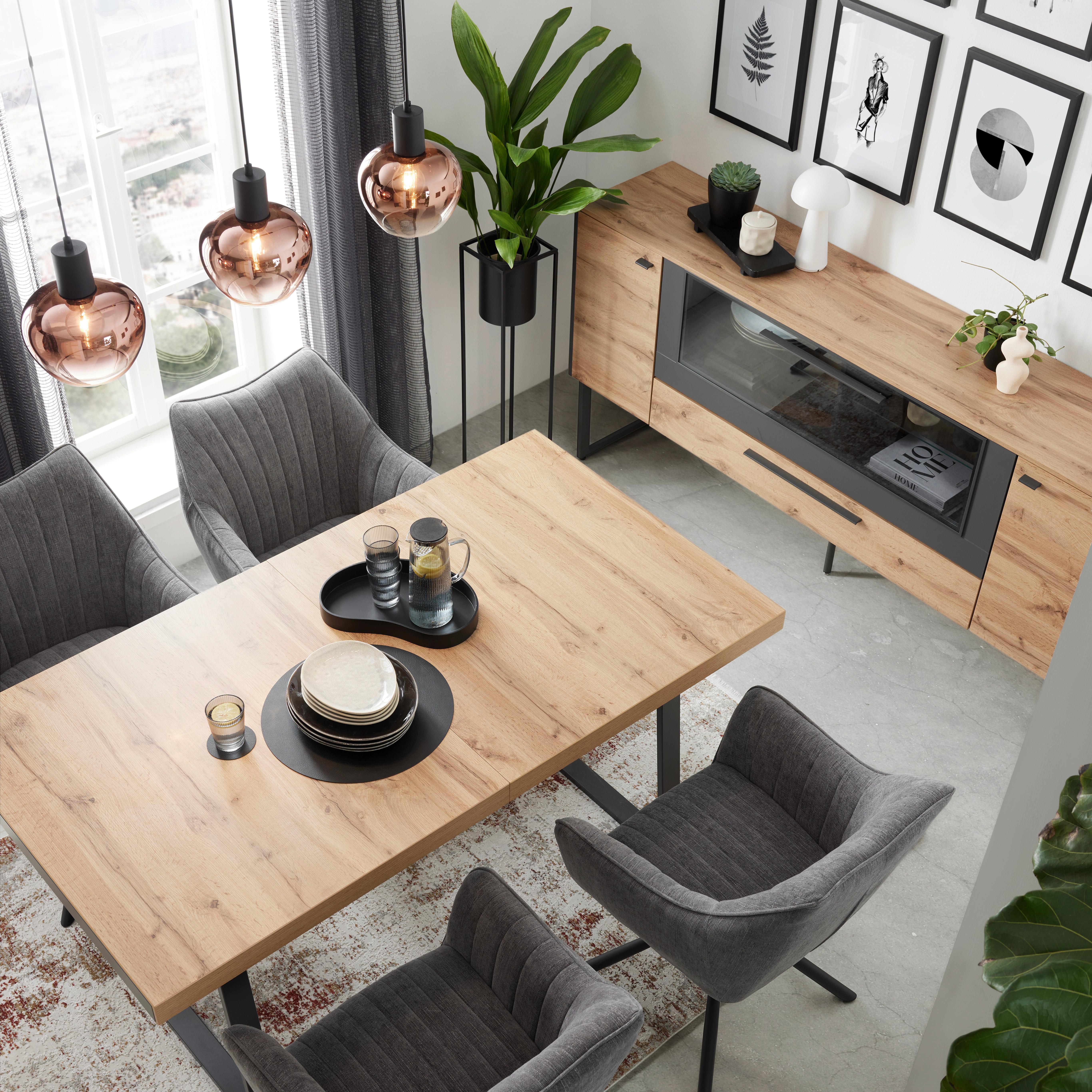 HÄNGLAMPA SCHÖN - svart/kopparfärgad, Modern, metall/glas (86/18/120cm) - Mömax