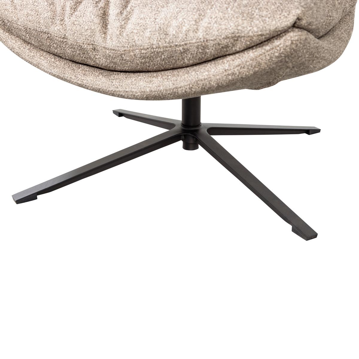 SESSEL Arve Naturfarben B: 82cm - Schwarz/Naturfarben, Design, Textil/Metall (82/86/87cm) - Livetastic