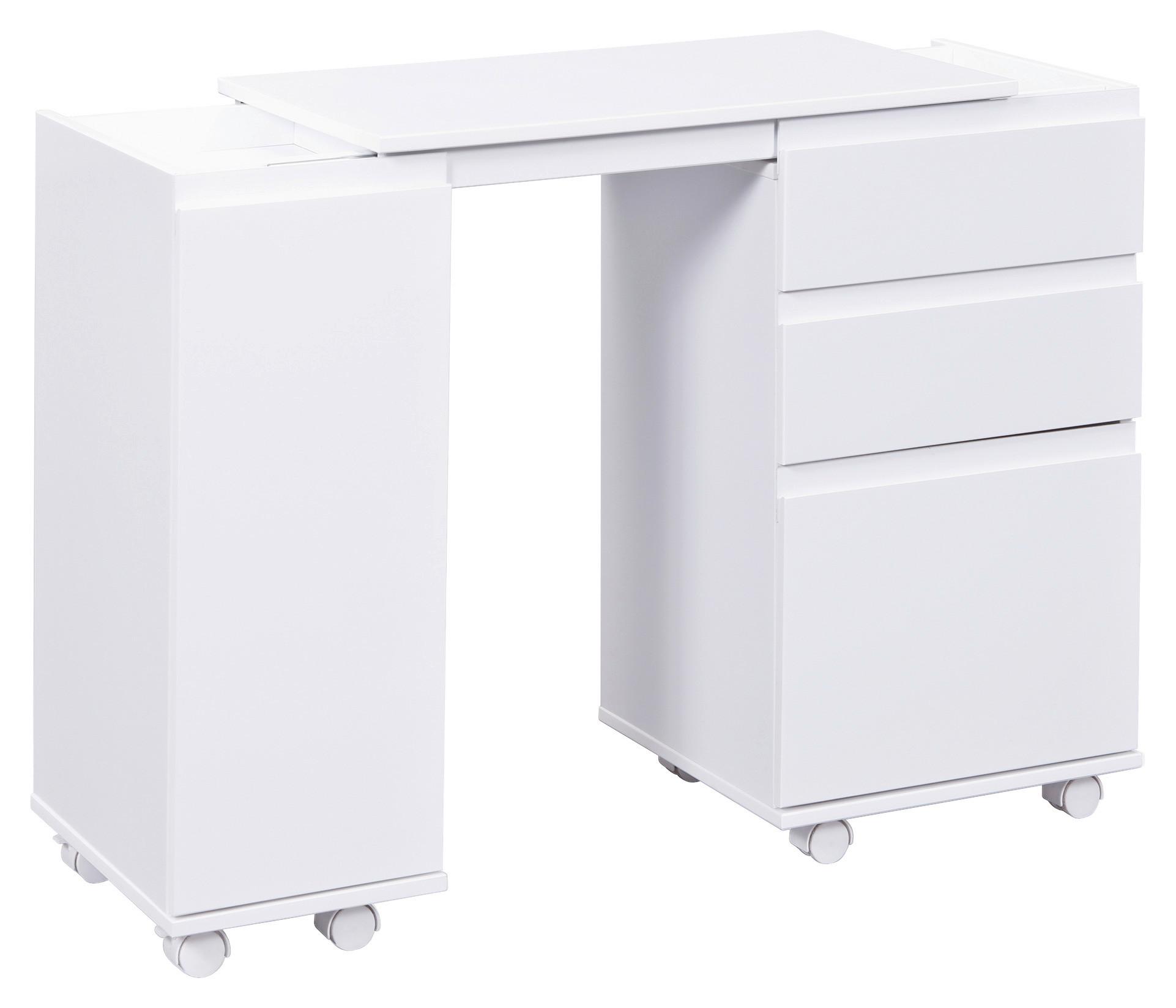 Multifunkcijska Pisalna Miza Laptop Office, Bela - bela, Konvencionalno, leseni material (66/37/72cm)