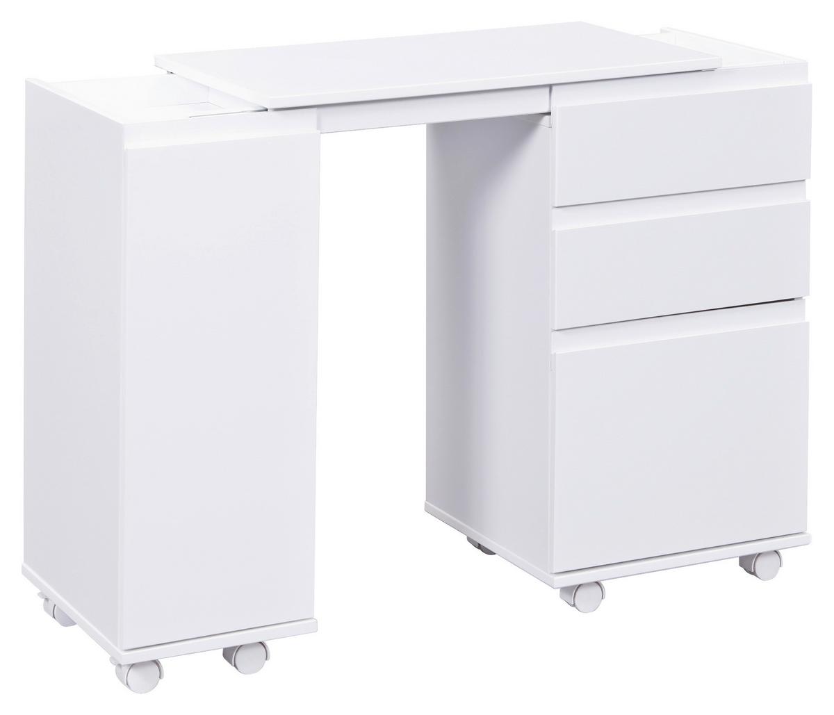 Multifunkcijska Pisalna Miza Laptop Office, Bela - bela, Konvencionalno, leseni material (66/37/72cm)
