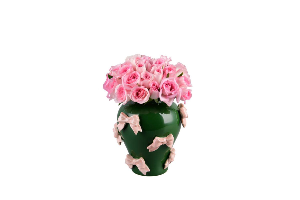 Dekovase Baily Grün/Rosa - Rosa/Grün, Basics, Keramik (21,5/21,5/22cm)