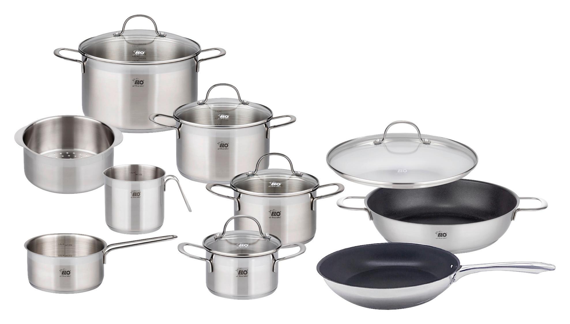 GRYT- OCH KASTRULLSET TOP LINE XL -AKT- - klar/silver, metall/glas - ELO