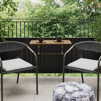 Balkontisch Helena Akazie/ Metall ca. 75x35x45 cm - Silberfarben/Akaziefarben, MODERN, Holz/Metall (75/35/45cm) - Bessagi Garden