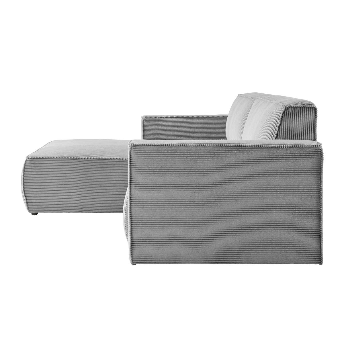 Wohnlandschaft Loft Grau - Schwarz/Grau, MODERN, Kunststoff/Textil (172/75/265cm) - Mömax