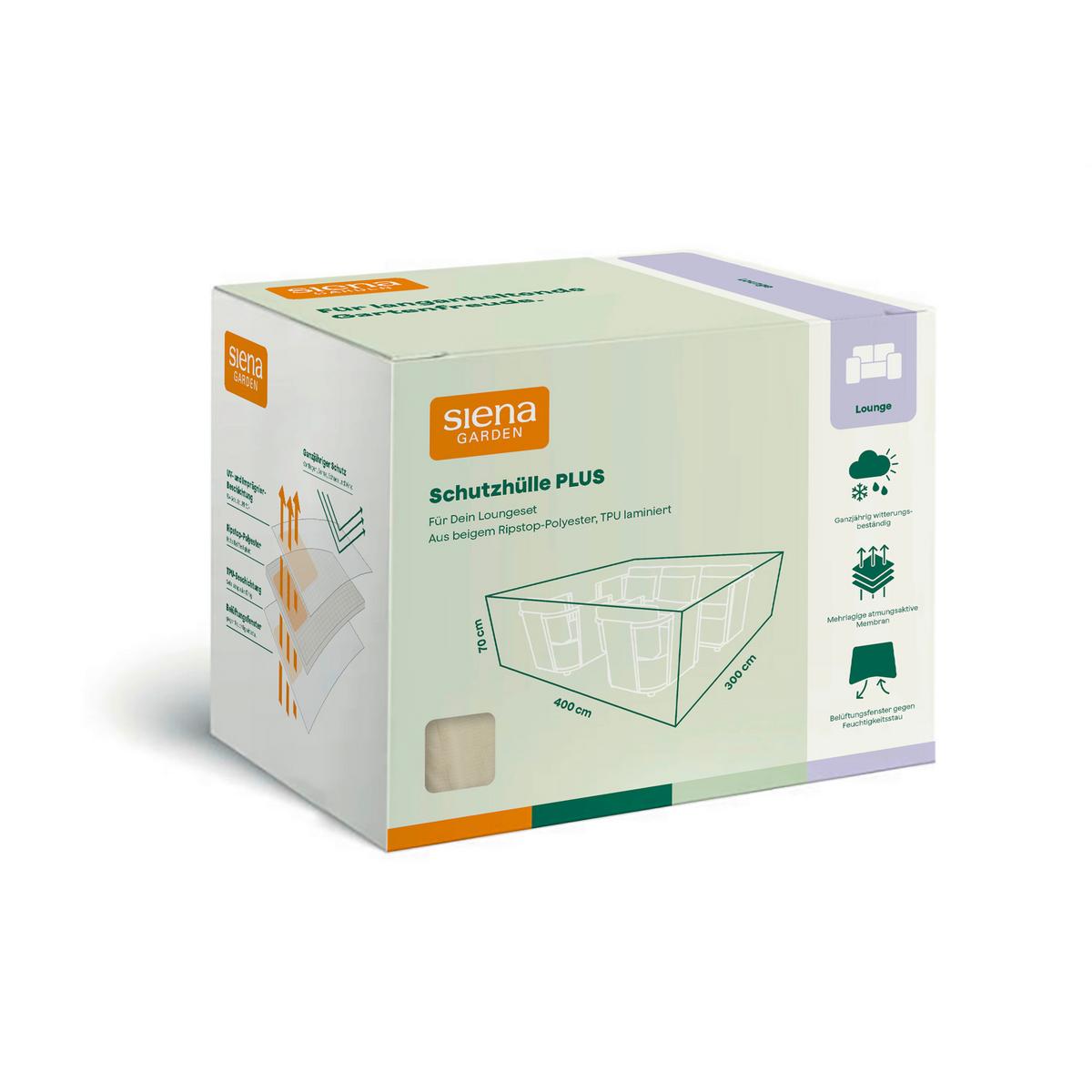SCHUTZHÜLLE PLUS LOUNGESETHÜLLE - Beige, MODERN, Kunststoff (300/70/400cm) - Siena Garden