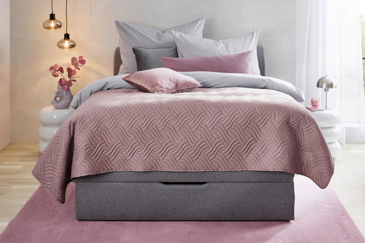 Ágytakaró Benno 160/200 - rózsaszín, textil (160/220cm) - Mömax