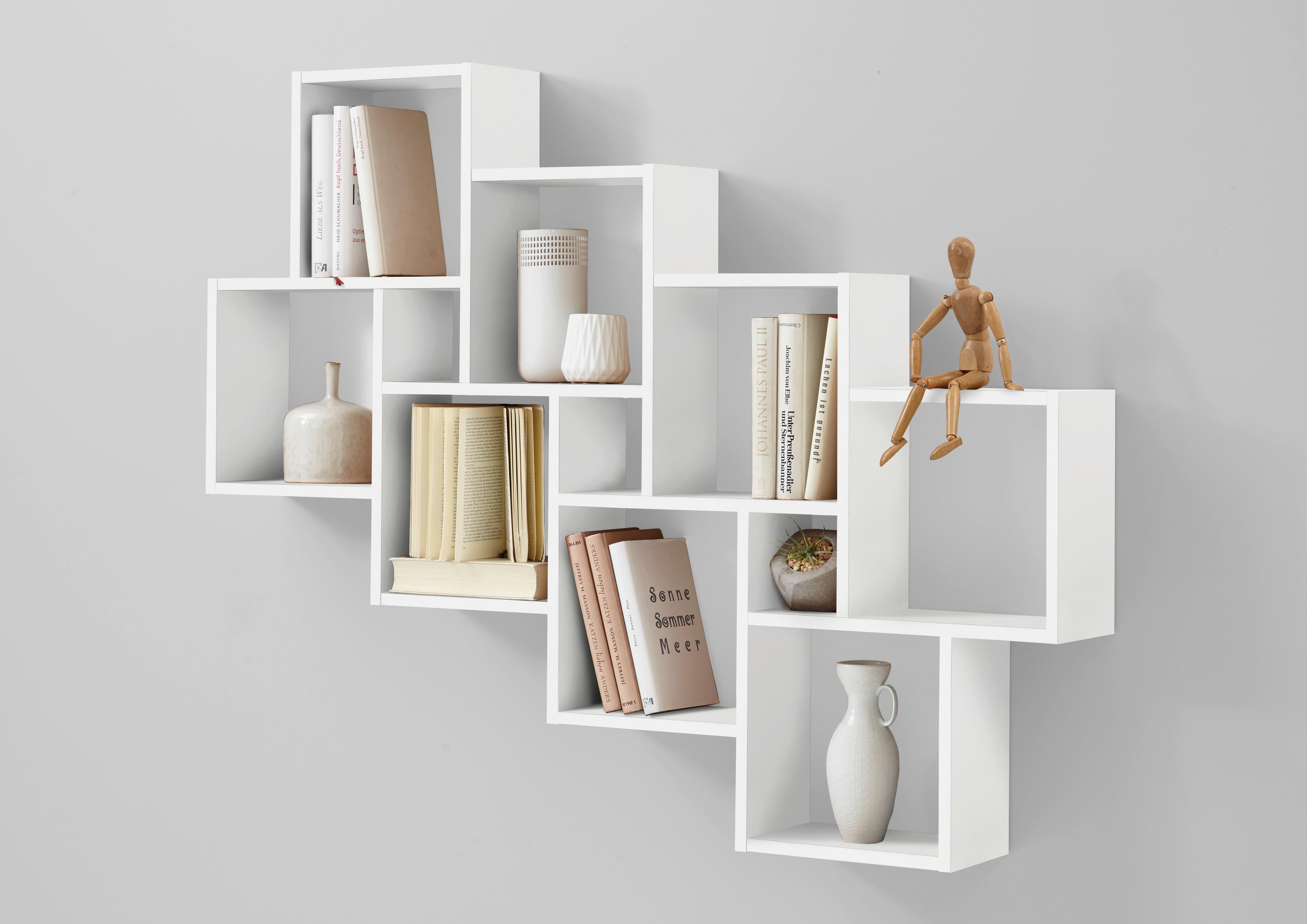 Falipolc Fehér 8+3 Rekesz Laurio 3 - fehér, Modern, faalapú anyag (94,5/121/16cm)