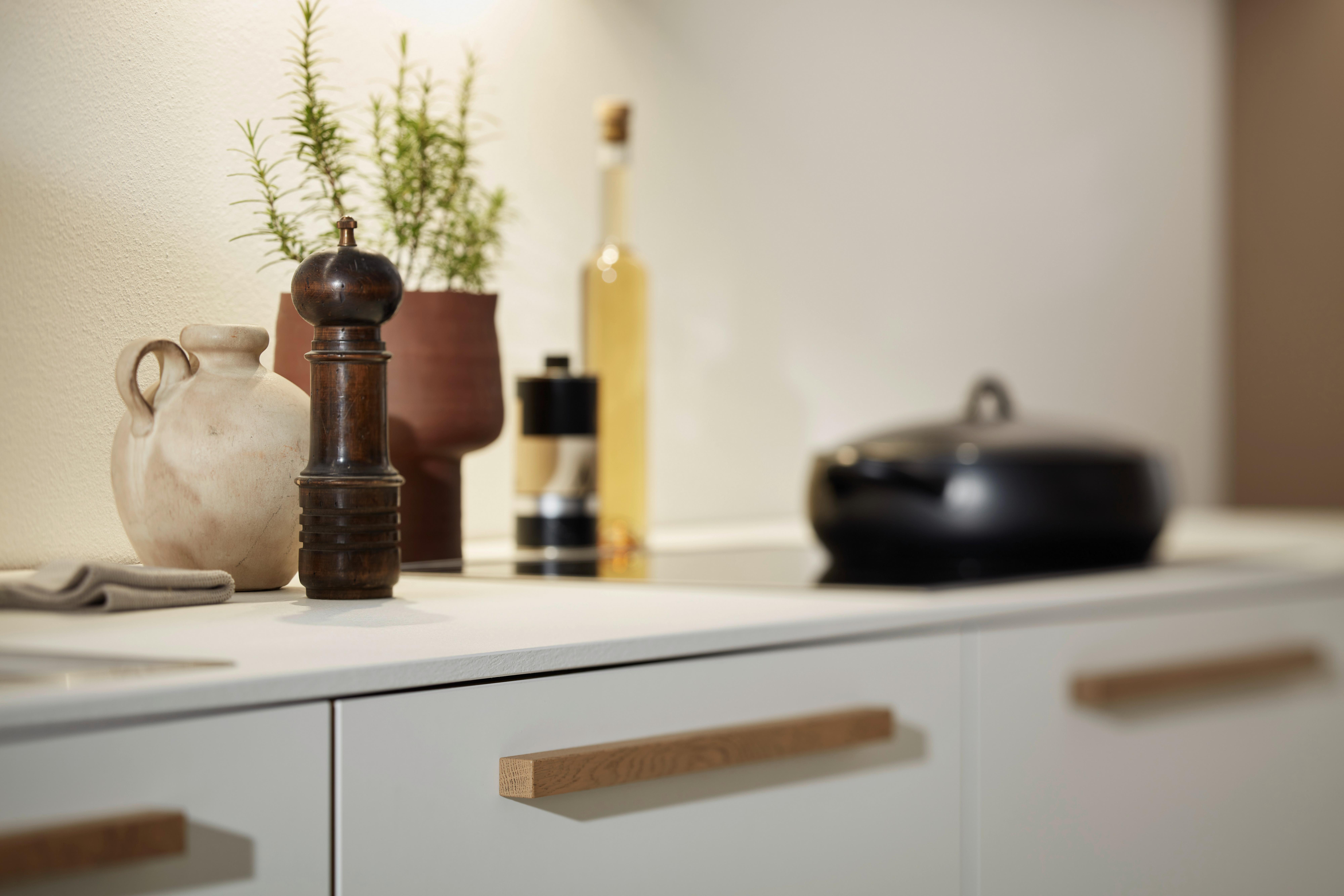 Einbauküche Manhattan in Weiß/Eichefarben - Eichefarben/Weiß, MODERN, Holzwerkstoff - Nolte Küchen