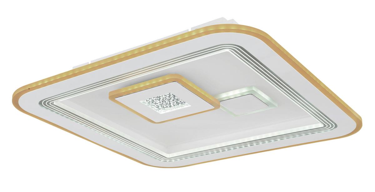 Stropna Led-svetilka Valeria, S Sijalko - bela/opal, Design, kovina/umetna masa (46,6/46,6/7,4cm) - Globo