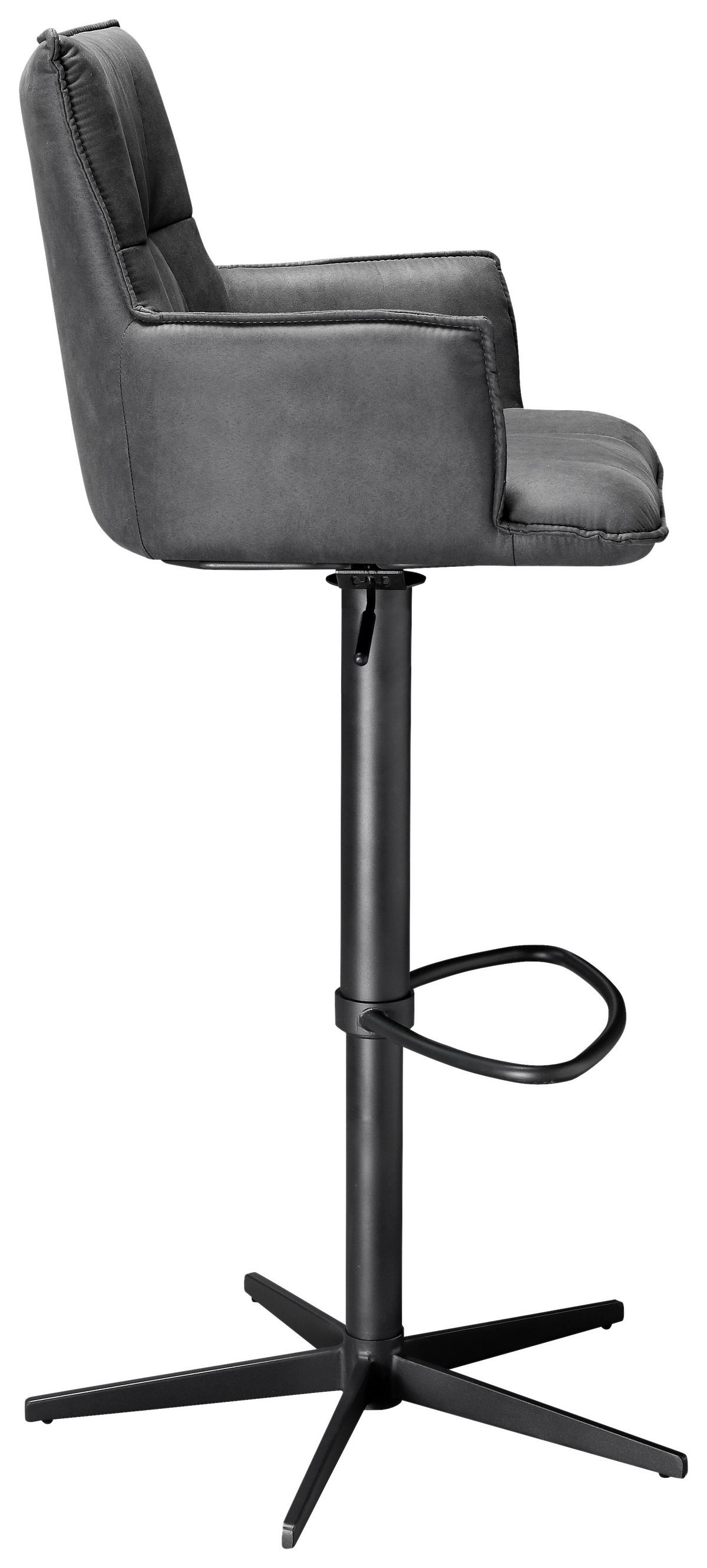 STOŁEK BAROWY OSAKA MOOVE - ciemnoszary/czarny, Design, metal/tkanina (56/110/55cm) - Novel