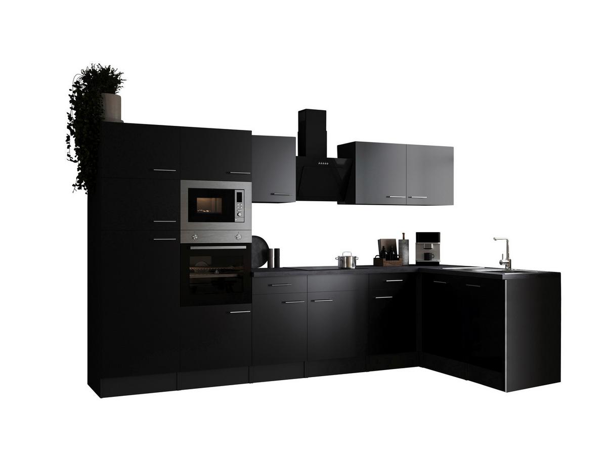 Kotna Kuhinja Z Aparati Oliver, 340x172cm - srebrne barve/črna, Design, kovina/leseni material (340/172cm) - Respekta