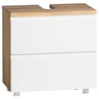 Waschbeckenunterschrank Varese ca. 60x59 cm Weiß/Eiche - Eiche Wotan/Weiß, MODERN, Holzwerkstoff (60/59/35cm) - Held