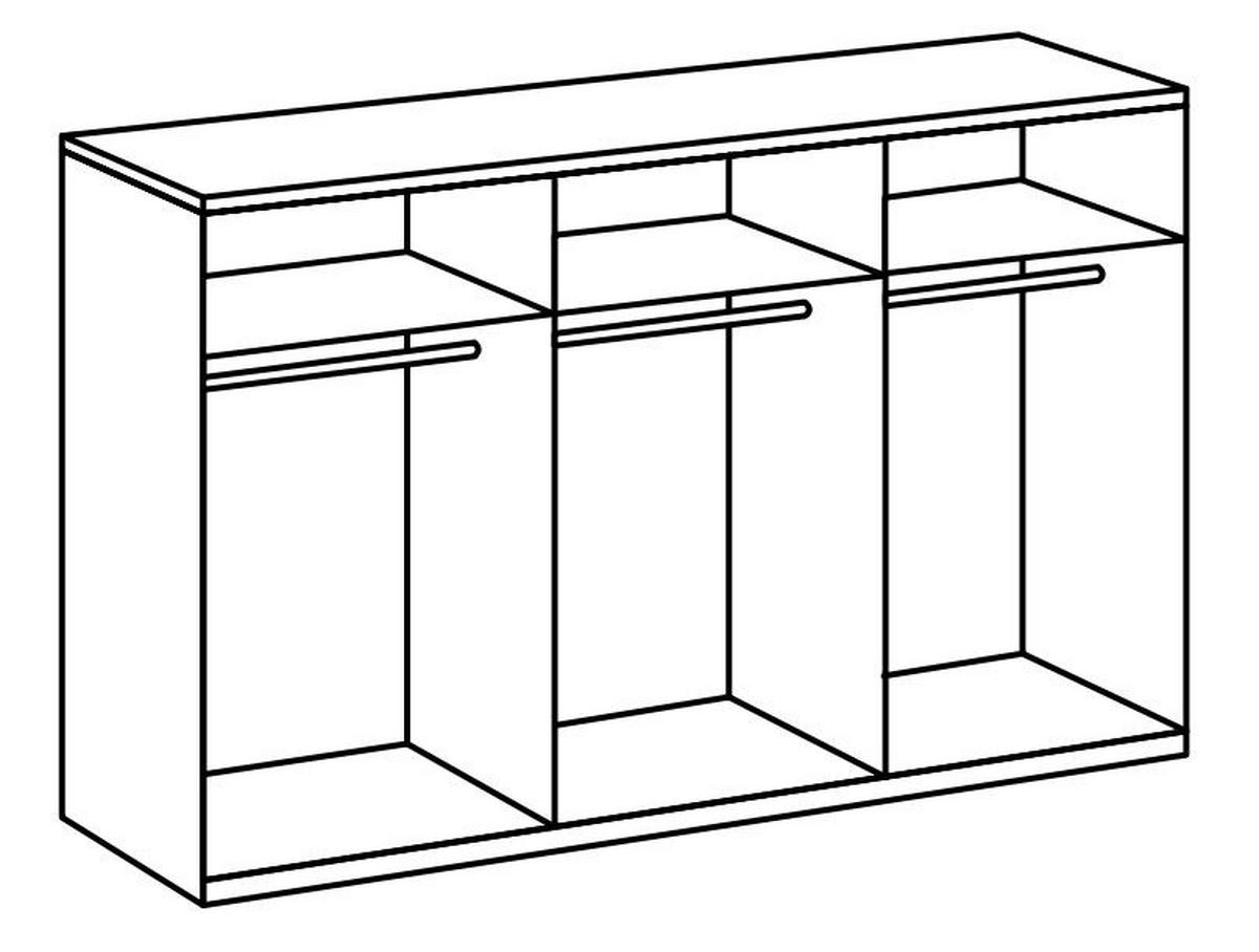 Ormar S Klasičnim Vratima Level 36a - boje hrasta/bijela visoki sjaj, Moderno, drvni materijal (300/216/58cm) - Modern Living