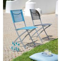 Gartenstuhl Rüdiger Grau aus Stahl - Anthrazit/Hellgrau, Kunststoff/Textil (45/83/50cm) - Mömax