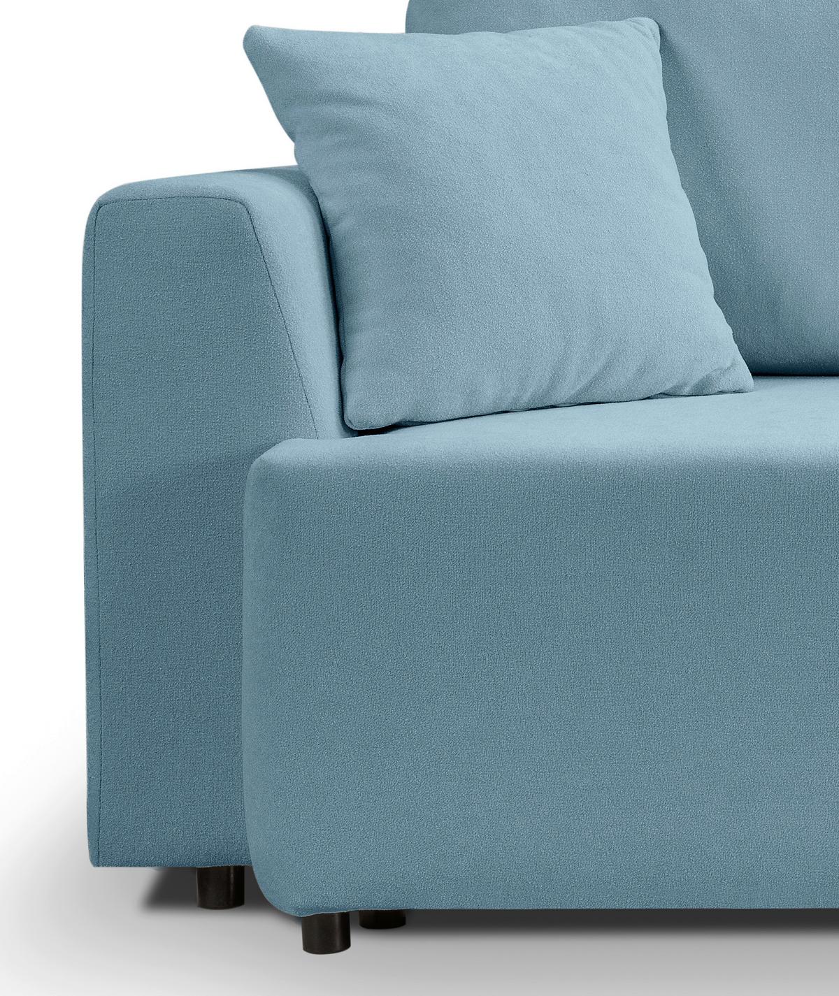 Schlafsofa Point Hellblau - Schwarz/Hellblau, Basics, Holz/Kunststoff (250/95/99cm) - MID.YOU