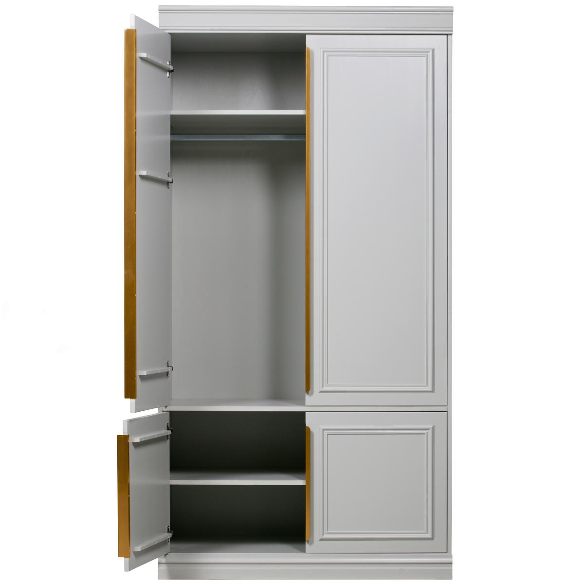 Garderobenschrank Organize Hellgrau - Roségold/Hellgrau, Design, Holz/Holzwerkstoff (110/215/62cm) - Livetastic