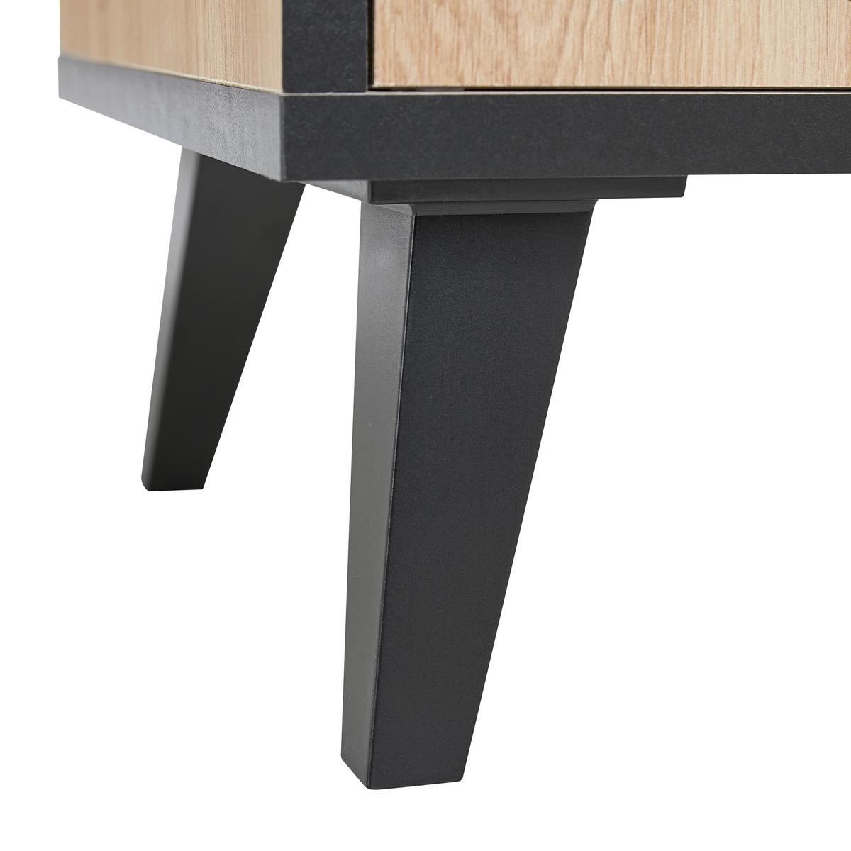 Schuhschrank in Eichefarben - Schwarz/Eiche Artisan, MODERN, Holzwerkstoff/Metall (69/94/33cm) - Mömax