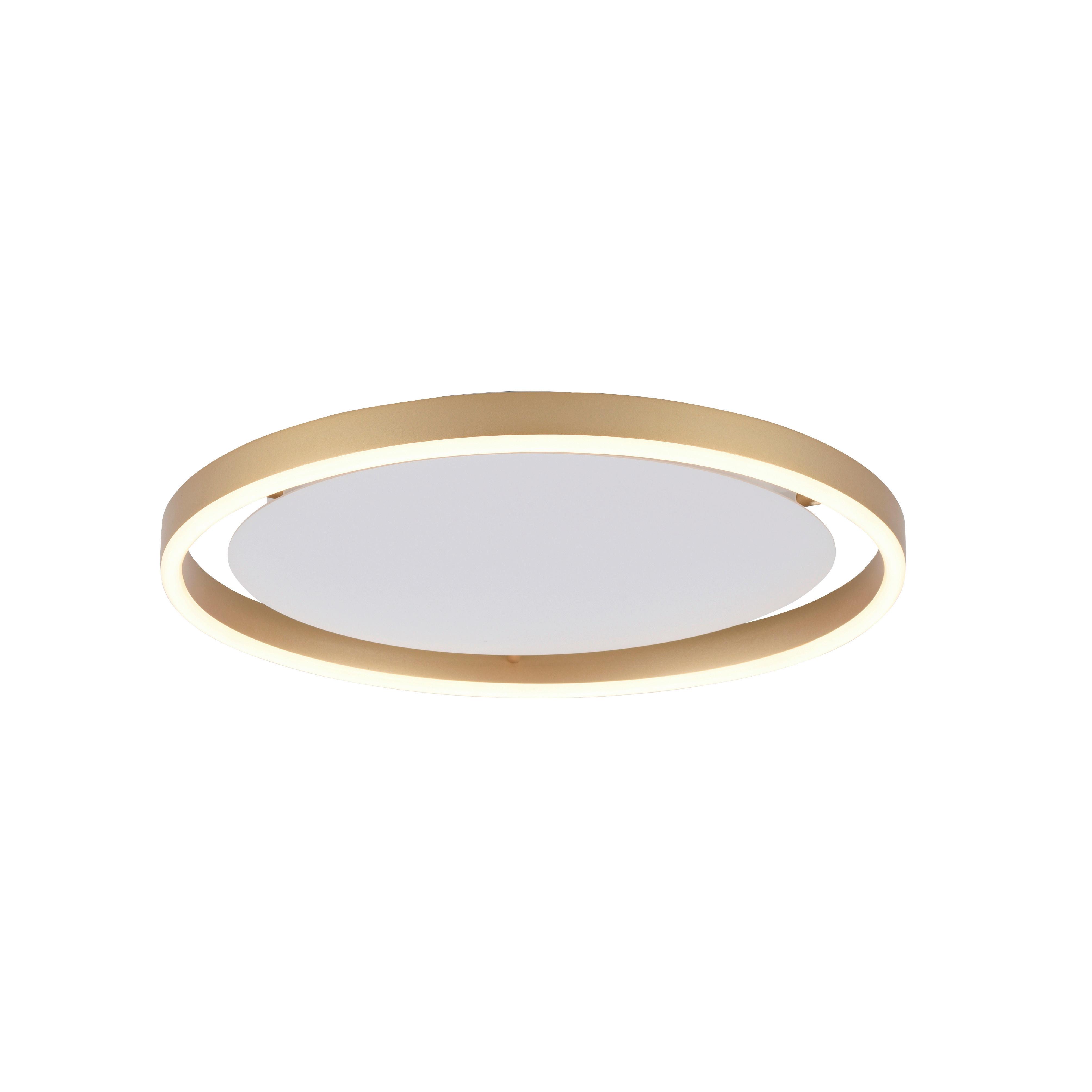 LED-Deckenleuchte Riuts Messingfarben max. 23,50 Watt - Messingfarben, Design, Kunststoff/Metall (39,3/39,3/5,3cm)