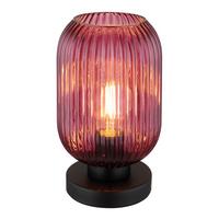 Namizna Svetilka 15469tp - lila/črna, Konvencionalno, kovina/steklo (14/24cm) - Globo