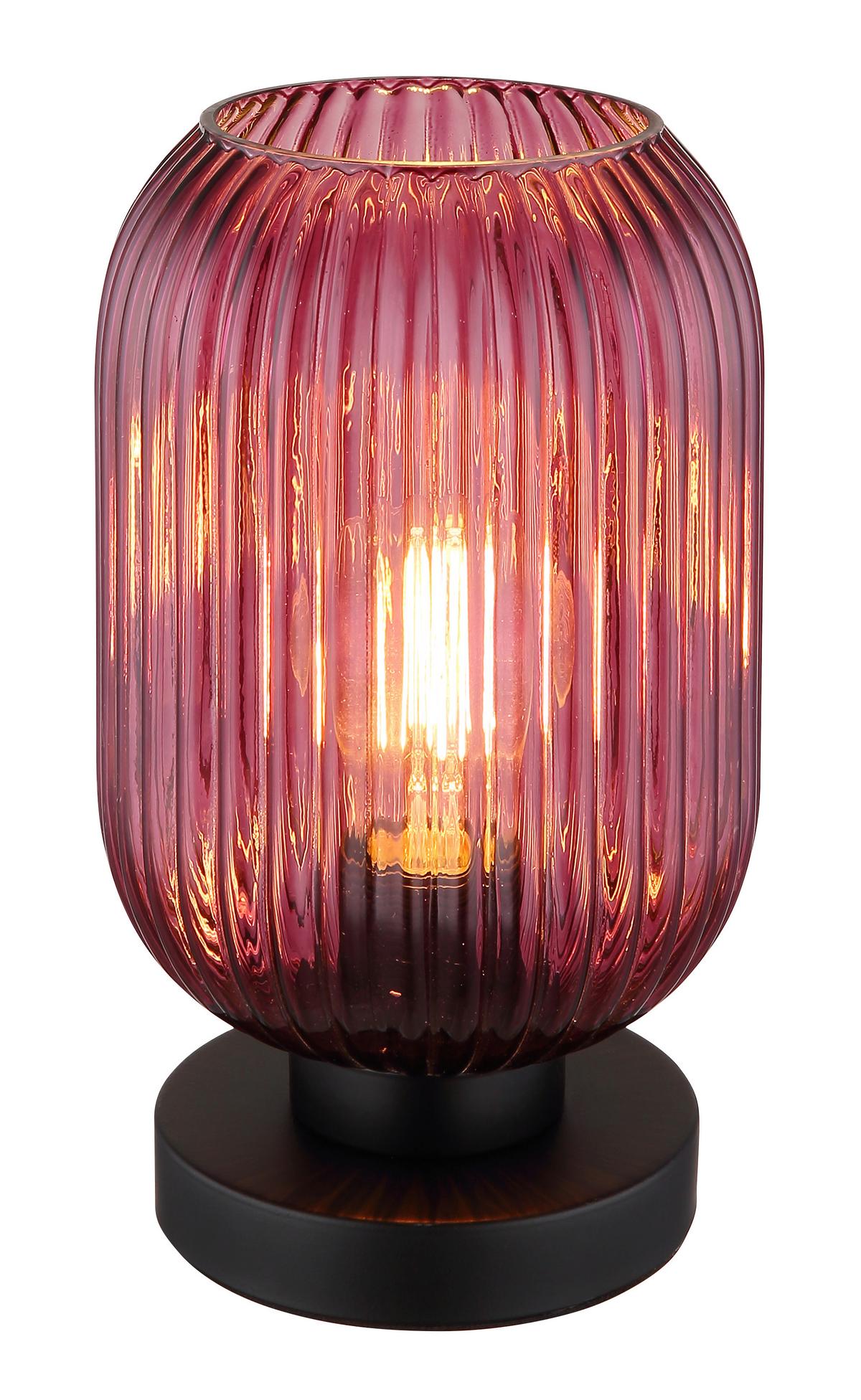 Namizna Svetilka 15469tp - lila/črna, Konvencionalno, kovina/steklo (14/24cm) - Globo