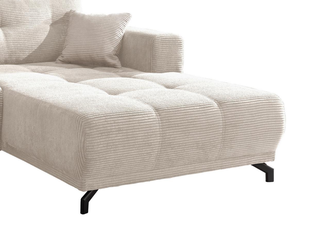 Wohnlandschaft Restato Beige Cord - Beige/Schwarz, MODERN, Holz/Textil (246/177cm) - MID.YOU
