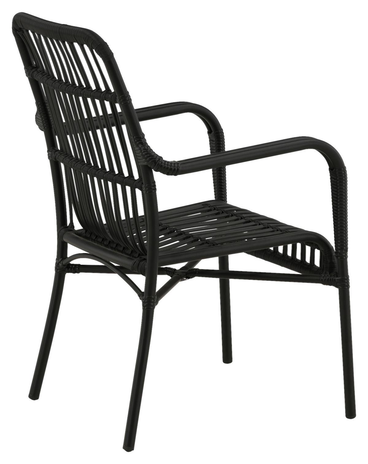 Loungesessel Rizal ca. 57x90 cm Schwarz - Schwarz, KONVENTIONELL, Kunststoff/Metall (57/90/64cm) - Gardenson