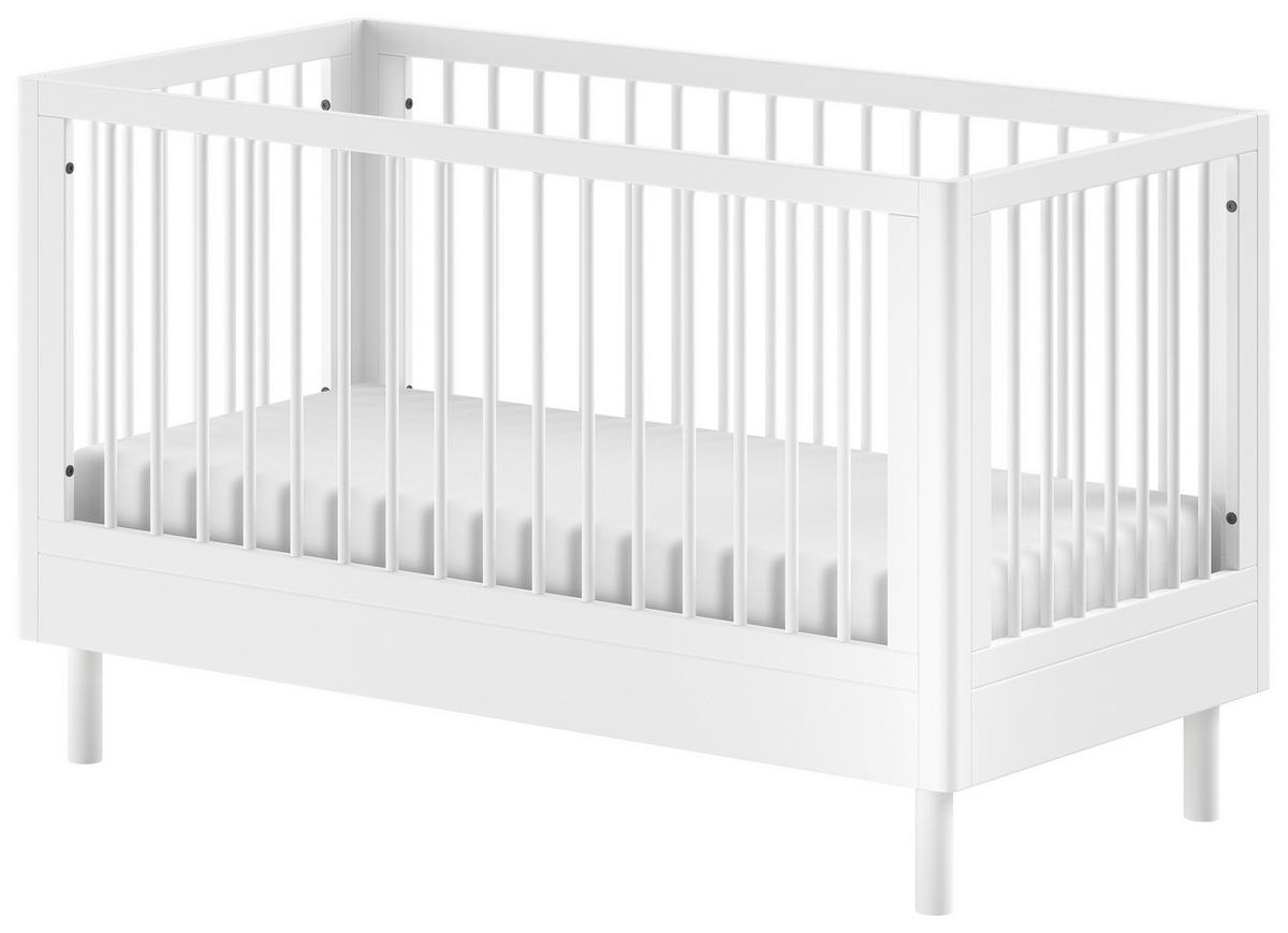 Gitterbett FORREST Weiß ca.70x140cm Echtholz Buche - Weiß, MODERN, Holz (70/140cm) - Vipack