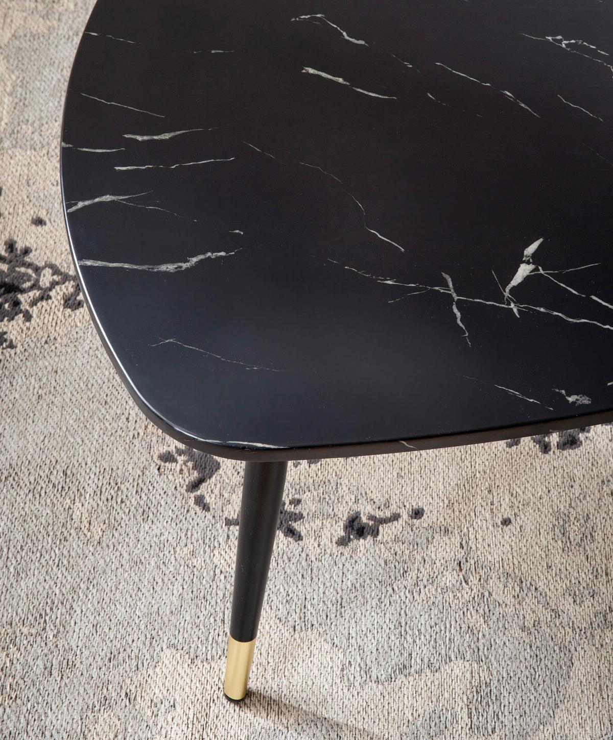 COUCHTISCH WL6.870 - Goldfarben/Schwarz, Design, Holzwerkstoff/Metall (90/60/41cm) - MID.YOU