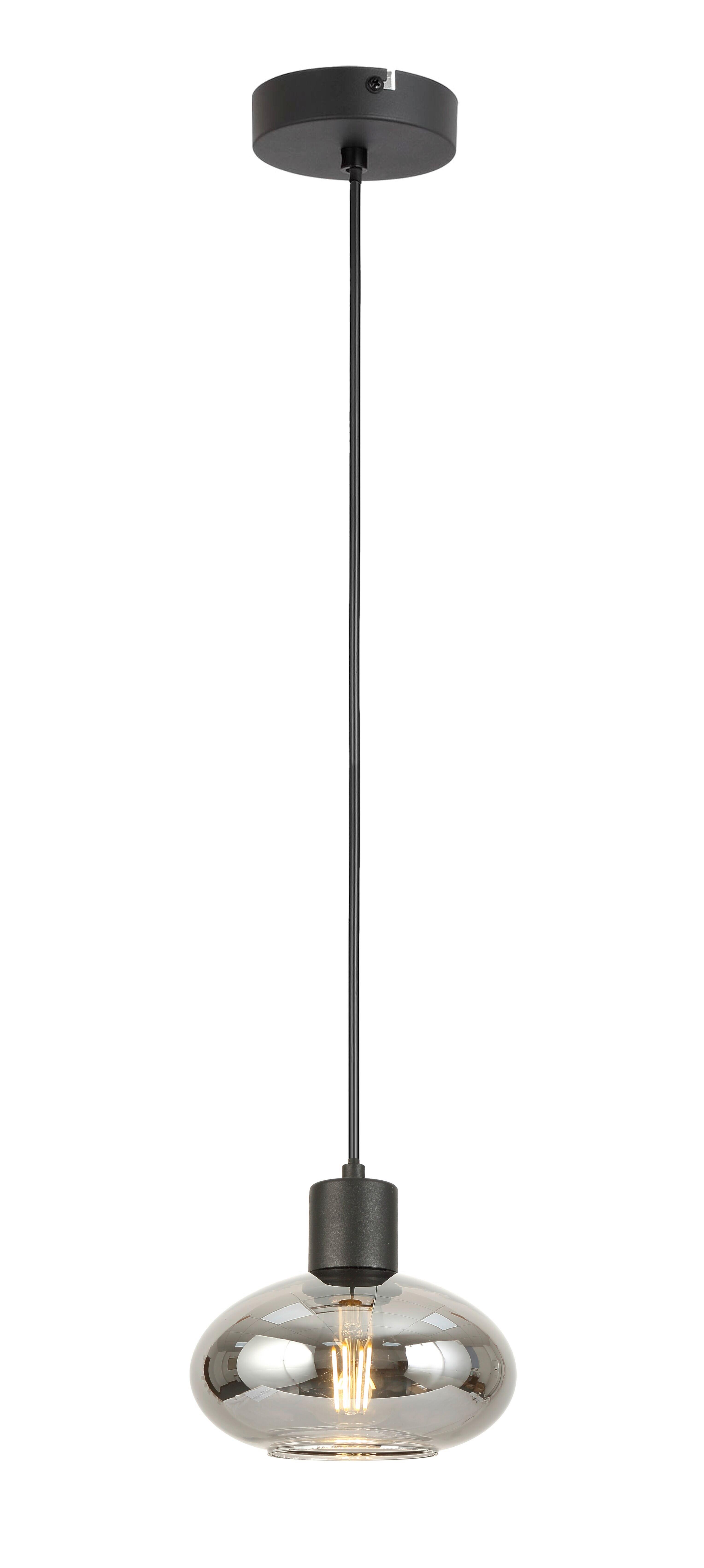 Hängeleuchte Tipo in  Schwarz max. 25 Watt - Schwarz, MODERN, Glas/Metall (18/120cm) - Mömax