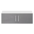 Aufsatzschrank Grau Hochglanz/Weiß - Edelstahlfarben/Weiß, MODERN, Holzwerkstoff/Metall (100/32/57cm) - MODERN LIVING