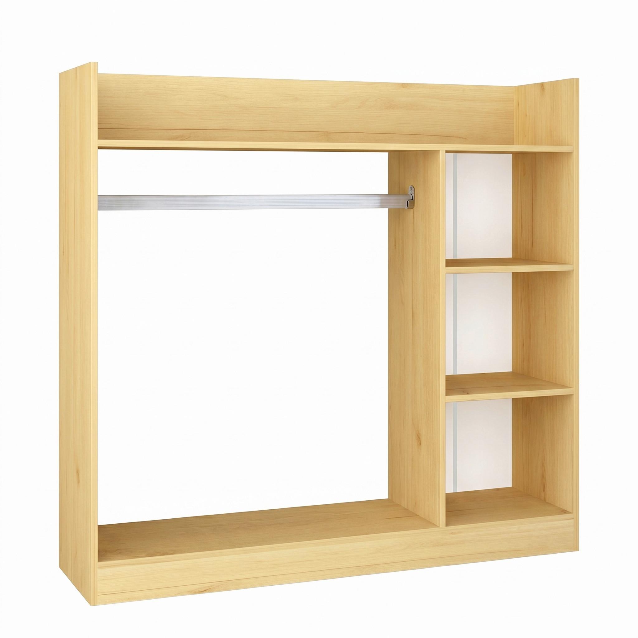Offener Kleiderschrank Palosa "l" - Honigeiche, Modern, Holzwerkstoff/Metall (124/120/35cm) - Livetastic