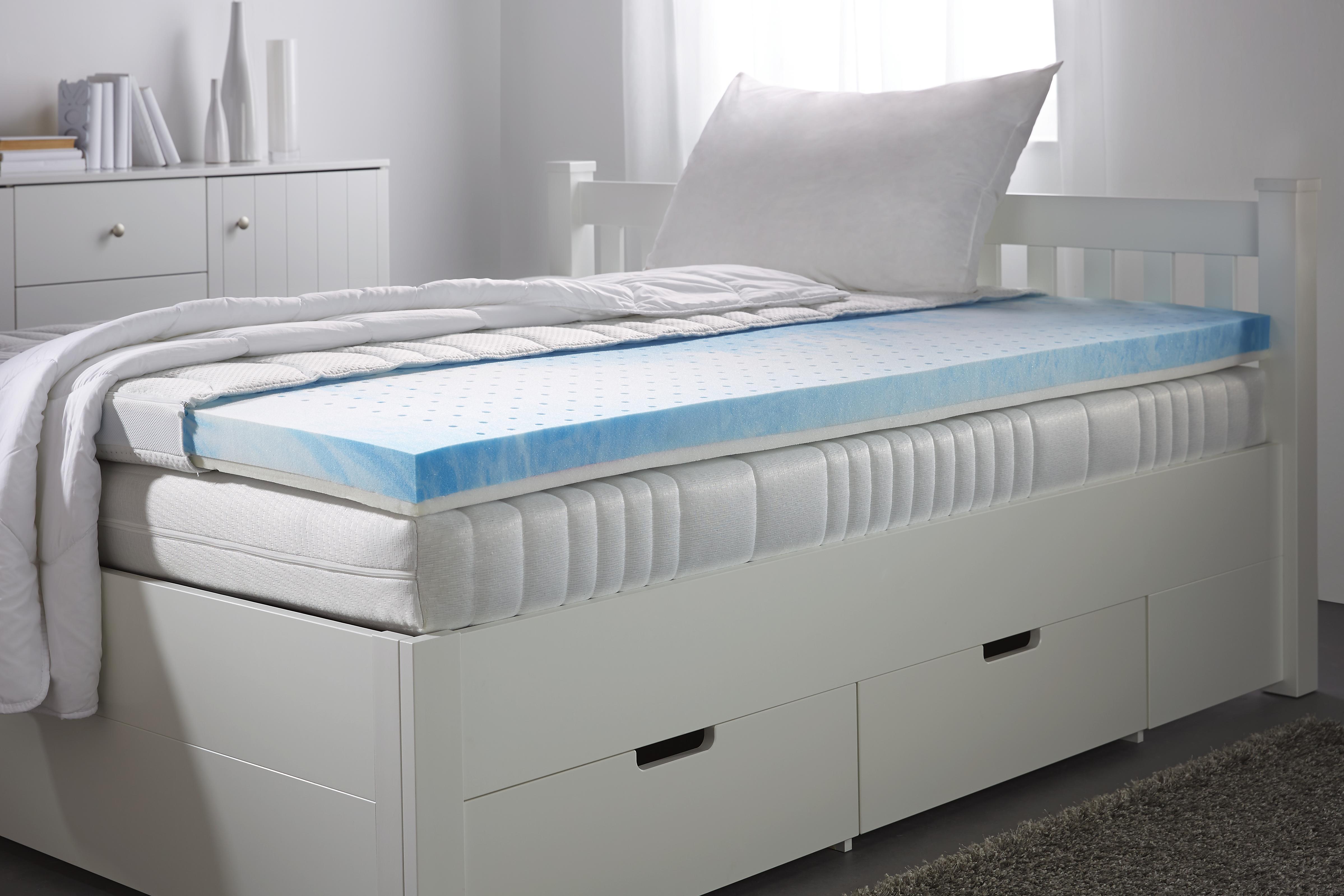 Topper aus Gelschaum ca. 120x200cm - Weiß, Textil (120/200cm)