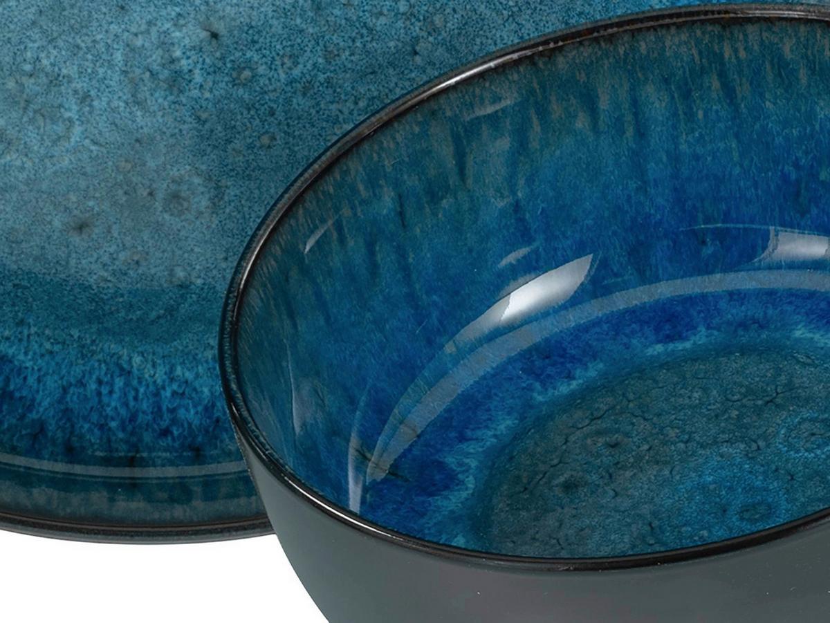Serviciu de masă 16/ Magnus - albastru/negru, Modern, ceramică - Mömax