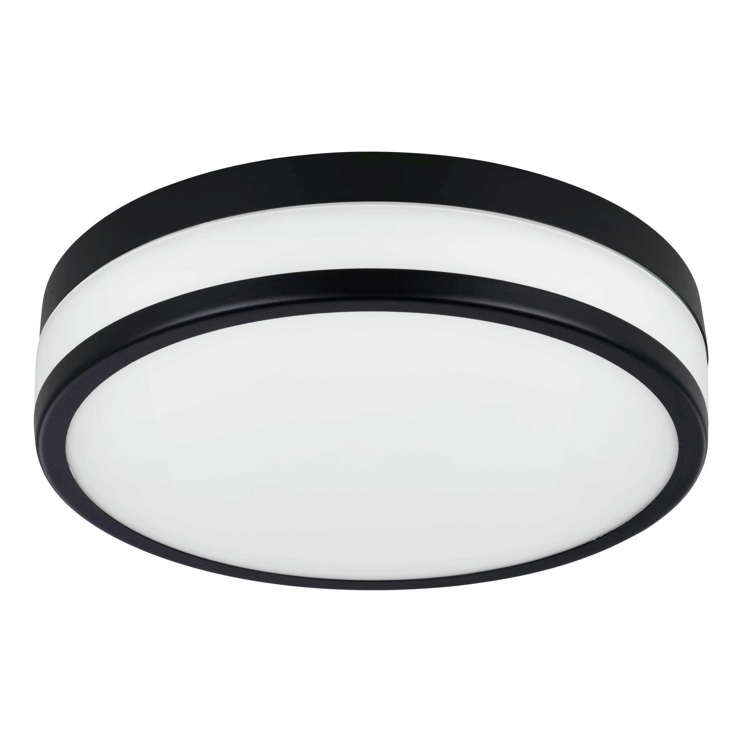 ŁAZIENKOWA LAMPA SUFITOWA 780871 SANTOS - czarny/biały, Basics, metal/szkło (30/7,5cm) - Celina