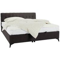 Boxbett in Dunkelbraun ca. 180x200cm - Graubraun/Schwarz, KONVENTIONELL, Holzwerkstoff/Kunststoff (180/200cm) - Mömax