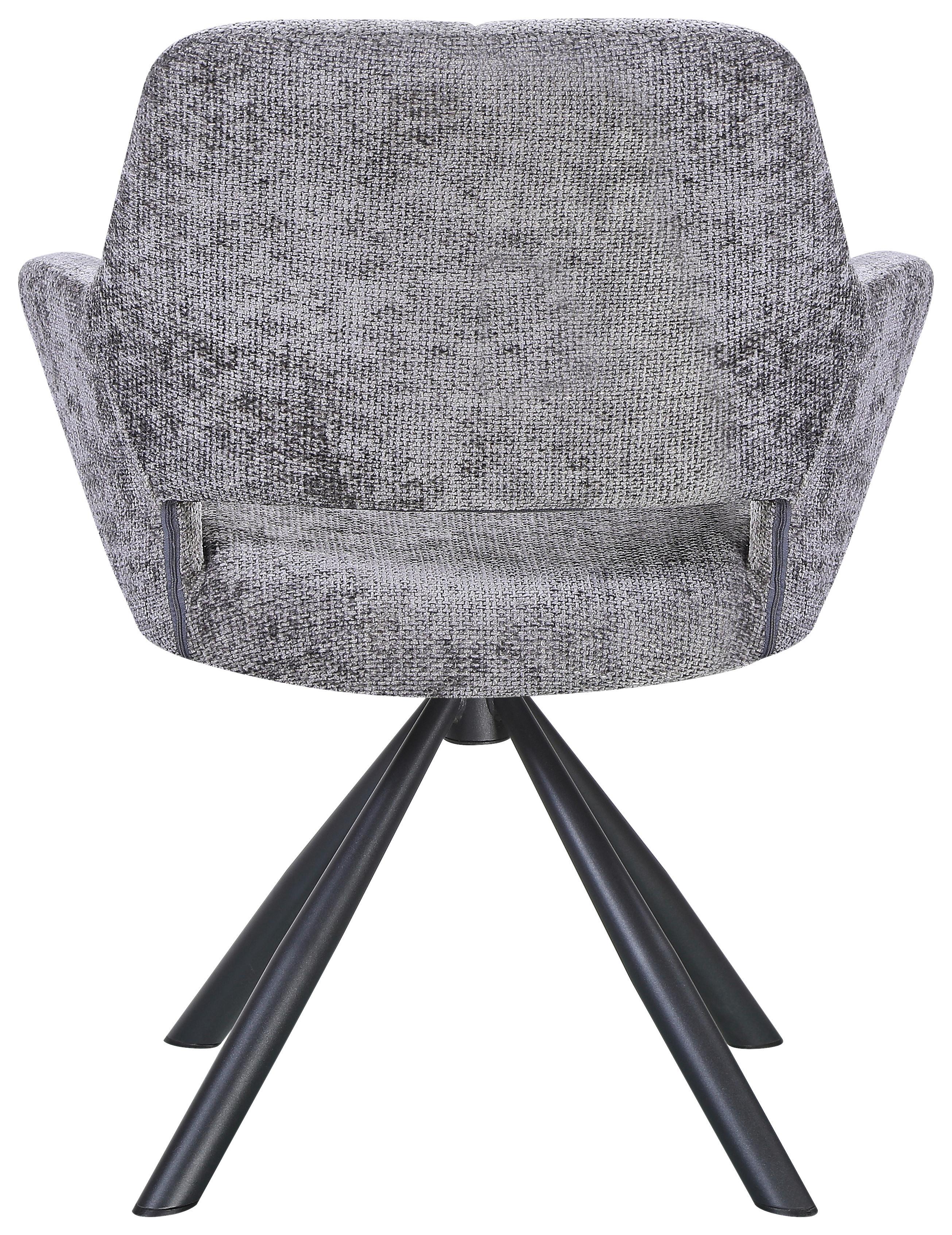 Naslanjač Bello, Siva - siva/črna, Moderno, kovina/tekstil (66/85/66cm) - Mömax