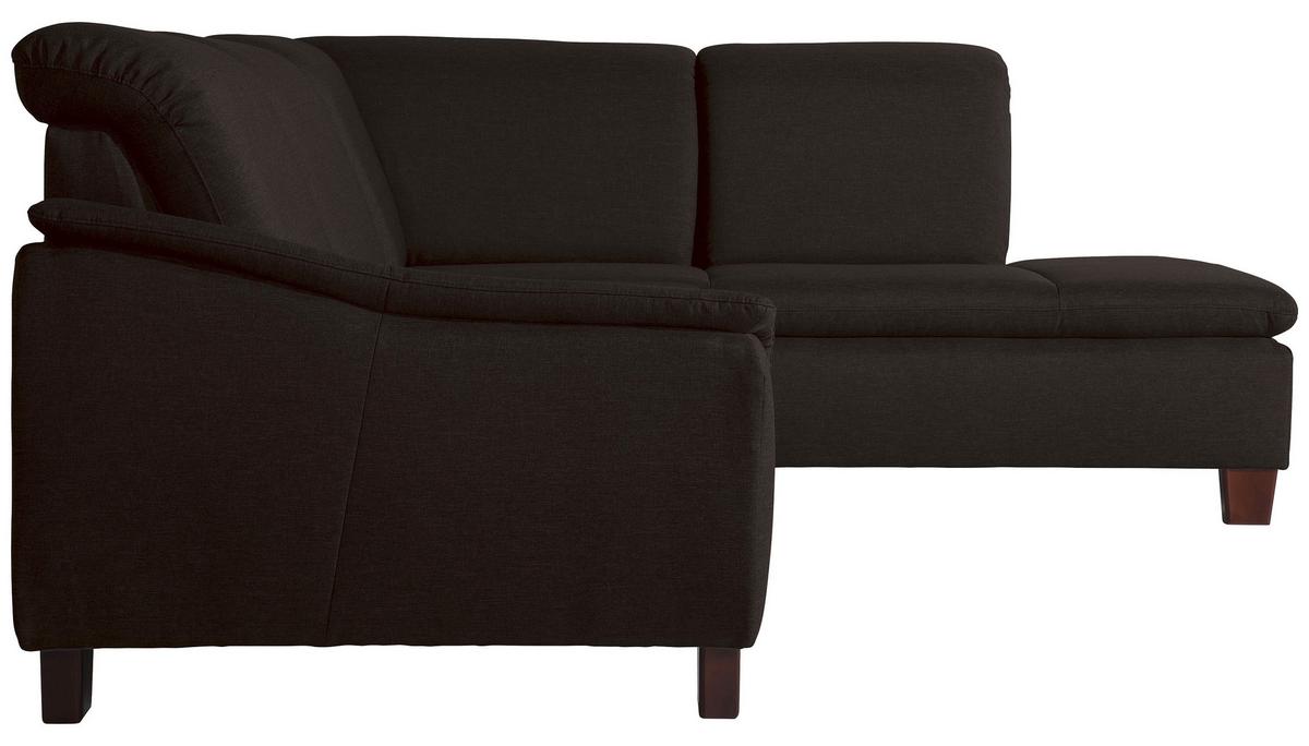 ECKSOFA AARON - Dunkelbraun/Nussbaumfarben, Design, Holz/Textil (247/187cm) - Max Winzer