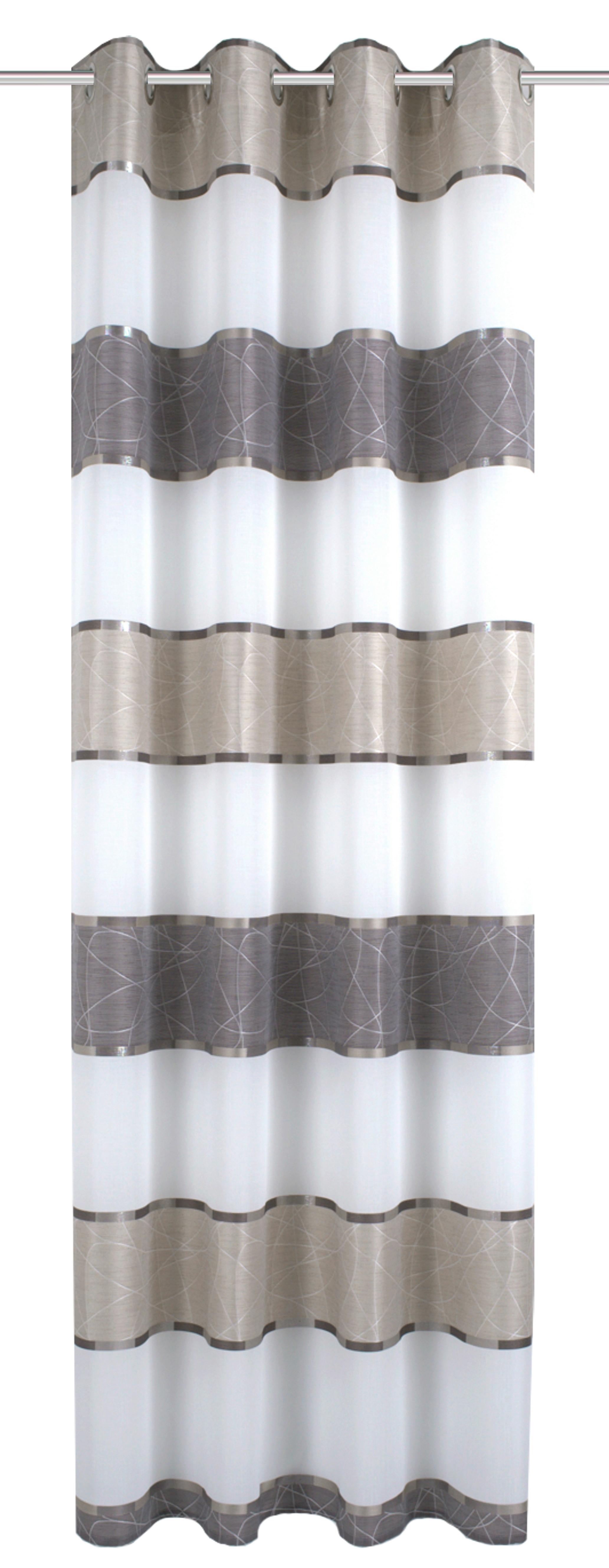 Ösenvorhang Walter Grau/Taupe ca. 140x175cm - Taupe/Grau, Design, Textil (140/175cm) - Schmidt W. Gmbh