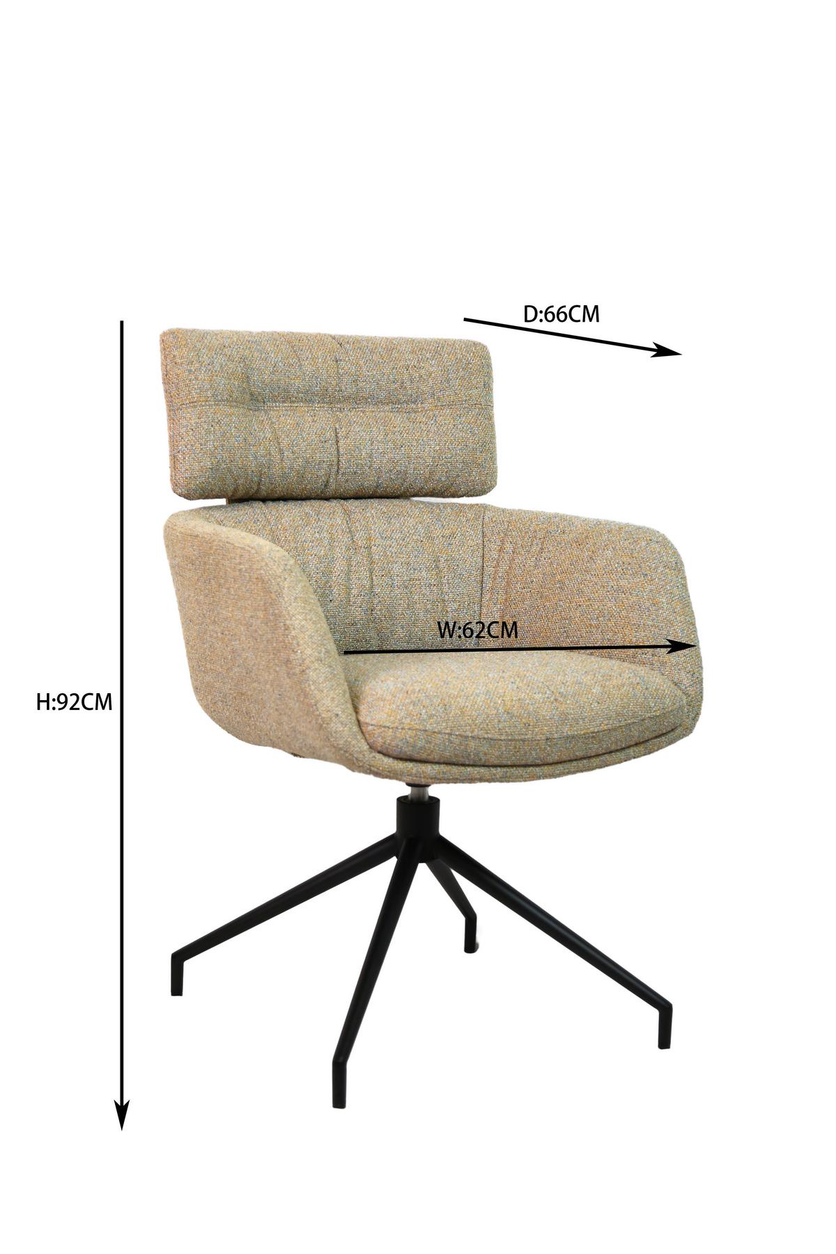 KRZESŁO Z PODŁOKIETNIKAMI PABLO -EXKLUSIV- - czarny/szarobrązowy, Design, metal/tkanina (62/92/66cm) - Dieter Knoll